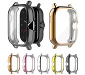 Funda protectora de TPU chapada para Xiaomi Huami Amazfit GTS 3/GTS 2 2e, carcasa protectora de pantalla completa, parachoques Huami Amazfit GTS 2 2e blanco transparente