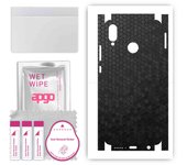 apgo Protective Skin Sticker for the back+sides compatible with Huawei P20 lite, Full Wrap Film, Foil, Vinyl - Pattern Black Honeycomb