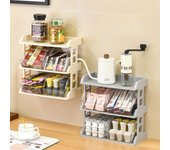 Estantes de almacenamiento multicapa para montar en la pared, estante para especias de cocina, estante extraíble para artículos diversos, organizador de cosméticos de escritorio, soportes de plástico