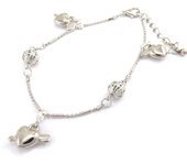 Les Trésors De Lily [K0644] - Cadena de tobillo 'Love' de plata plata