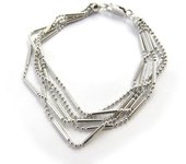 Les Trésors De Lily [M7278] - Bracelet Argent 'Chorégraphie' 5 rangs (argent rhodié) plata