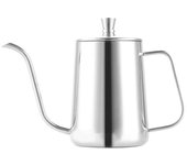 Olla larga de 600ml con boquilla estrecha inoxidable para café sobre acero, hervidor con cuello de cisne negro