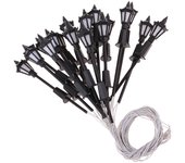20pc Modelo Miniatura Farolas HO OO Escala LEDs Jardín 1:100 as describeds