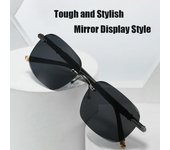Gafas de sol cuadradas sin montura para hombre, gafas de sol de moda informales para ciclismo, gafas decorativas modernas para exteriores, gafas para conductor