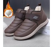 Botas de nieve cálidas de invierno para hombre, botines casuales, ligeros, antideslizantes, con forro de piel sintética, impermeables, cómodas, cortas, para caminar al aire libre 39 negro