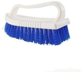 Cepillo para fregar con cerdas duras, para ropa, zapatos, mango de plástico, para cocina y baño. blanco