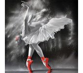 Punto de cruz Swan Dance Picture Decoración del hogar Regalo Redondo completo Diy Diamond Painting Free Cross Stitch 30x30CM