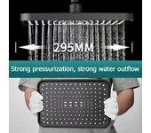 Cabezal de ducha de lluvia con rociador superior de alta presión cuadrado de 14 pulgadas, cabezal de ducha de lluvia con supercarga de mayor caudal, giratorio de 360°, ahorro de agua