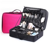 Bolsa de maquillaje profesional supergrande de 45 x 33 x 16 cm, estuche para cosméticos de boda, maleta de viaje de gran capacidad para caja organizadora de maquillaje