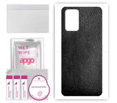 apgo Protective Skin Sticker for the back compatible with Realme GT 5G, Wrap Film, Foil, Vinyl - Pattern Black Leather