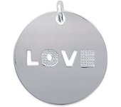 Les Trésors De Lily [D4598] - Pendentif Argent 'Love' argenté - 30 mm