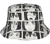 Sombrero de cubo para adolescentes, estilo Manga blanco y negro, Chica de anime, sombrero de playa para verano, gorra de pesca para senderismo, sombrero Bob, envío directo One Size