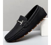 Zapatos de hombre de piel auténtica, mocasines informales de moda, mocasines formales, zapatos de lujo, zapatos de diseñador, zapatos de conducción planos para hombre. 38