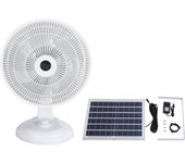 Ventilador de mesa solar de pie, multifunción, silencioso, eficiente, con 3 niveles de ajuste y pedestal.