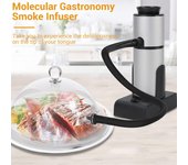 Dispositivo portátil para ahumar, infusor de humo de madera de mano para cocinar, cócteles, bebidas y gastronomía molecular. gris plata