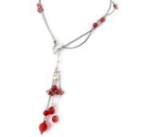 Les Trésors De Lily [R3269] - Collar rojo 'Scarlett' - 36 cm 10 cm rojo