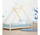 Cama tipi infantil TAHUKA - madera maciza - natural - 80 x 160 cm