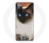 Funda para Samsung Galaxy S20 FE Gato Siamés Blanco y Negro Ojos Azules