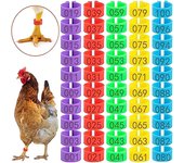 Anillos para patas de aves de corral eficientes, paquete de 100, bandas de identificación para patas, anillos numerados con clip para patas de aves de corral para granjas rojo