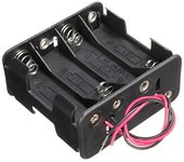 Bessky 1Pc 8 AA 2A batería 12V Clip titular caja negra con cables