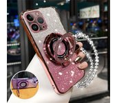 Funda con soporte para teléfono con pulsera de cristal con baño de purpurina para Samsung A51, A71, A31, A21S, A20, A30, A50, A70, A7 2018 y A20S. For Samsung A11