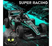 Nuevo Mini F1 coche de Control remoto recargable en movimiento de carreras duradero 2,4G de alta velocidad a la deriva coche deportivo niño niños juguetes regalos azul