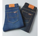 Vaqueros elásticos ajustados para hombre: Pantalones cómodos, asequibles y para las cuatro estaciones, corte recto clásico pequeño. Waist 38 (200 lbs)