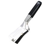Espátula de cocina con mango ergonómico, pinzas de espátula de acero inoxidable, herramienta multifuncional para barbacoa para cocina casera plata