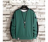 Suéter de cuello redondo para hombre, versión coreana de otoño, tendencia de primavera y otoño, top informal holgado L verde