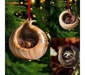 Adornos navideños de animales Adornos navideños Adornos acrílicos de animales Adornos de Año Nuevo Colgantes navideños de pie en el árbol de Navidad One Size