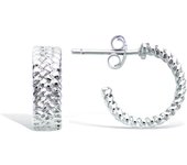Les Trésors De Lily [Q4064] - Créoles Argent 'Tresses' argenté (rhodié) - 14x5 mm plata