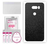 apgo Protective Skin Sticker for the back compatible with LG V30S ThinQ, Wrap Film, Foil, Vinyl - Pattern Black Honeycomb