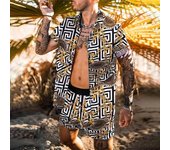 Traje deportivo de moda para hombre con camisa de manga corta y pantalones cortos con estampado 3D 6. XL