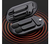 Micrófono de solapa inalámbrico, microteléfono, caja de carga portátil, micrófono inalámbrico para teléfono móvil, Android, Iphone