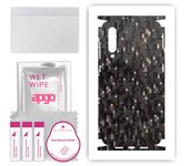 apgo Protective Skin Sticker for the back+sides compatible with Xiaomi Mi 9, Full Wrap Film, Foil, Vinyl - Pattern Carbon Black Pixel