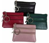 Cartera de cuero para mujer, monedero, tarjetero, bolsillo con cremallera doble individual, bolso para mujer, cartera con cremallera negra a la moda para múltiples tarjetas