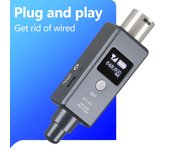 1 par de micrófono sistema inalámbrico micrófono sistema transmisor inalámbrico UHF DSP transmisor y receptor micrófono/línea dos modos negro