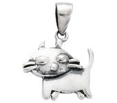 Les Trésors De Lily [F6303] - Pendentif Argent 'P'tit Chat' argenté - 13x14 mm plata
