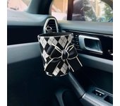 Cubo de basura para coche Cubo de basura creativo para coche Asiento trasero Almacenamiento de residuos Salida de aire Bolsa colgante Caja de almacenamiento para coche 15cm×13cm