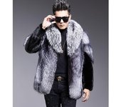 Abrigo de visón para hombre, nuevo abrigo de pelo de zorro de longitud media, abrigo atractivo de invierno de hierba de visón de marea juvenil 6XL