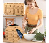 Tabla de conversión de medidas para hornear Tablas de cortar de madera para preparación de cocina de RV Conversiones de cocina magnéticas de metal reutilizables para tazas y cucharadas color de madera antigua