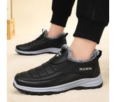 Botas de nieve de invierno para hombre, informales, antideslizantes, con forro de piel sintética, mocasines para caminar, botines cortos cómodos, resistentes al agua, zapatillas de deporte cálidas para hombre 39