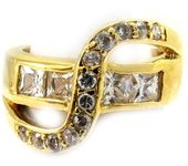 Bague Plaqué Or 'Révérences' Blanc 52 blanco