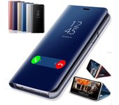 Funda de teléfono con tapa y espejo inteligente para iPhone, funda con soporte magnético para iPhone 15, 14, X, XR, XS, 5S, SE, 22, 7, 8, 6, 6S Plus, 11, 12, 13, 14, Mini Pro Max iphone  XS MAX oro