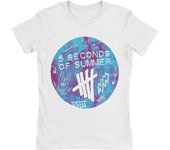 5 Seconds Of Summer Scribble Logo Tie Dye Junior Top camiseta blanca unisex S
