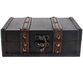 Caja de madera vintage para guardar joyas, organizador de joyas, expositor de escritorio con cerradura, 6273-01, gris