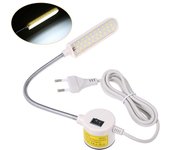 AC110-250V 6W 30LEDs lámpara de luz para máquina de coser Base fija tubo Flexible diseño de cuello de ganso US Plug