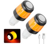 Luces de manillar de patinete eléctrico, luz de advertencia LED, enchufe de manillar, resistente al agua y al polvo, 2 uds.