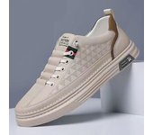 Zapatos de cuero para hombre Zapatos de hombre Zapatos casuales de tabla Zapatos blancos pequeños sin cordones 38