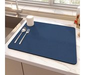 Estera para máquina de café, gran capacidad de absorción de agua, lavable, Color sólido, fondo antideslizante, mantiene limpio, barra de cocina, estera para secar platos 30x40cm gris